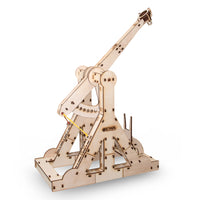 EWA Eco-Wood-Art Trebuchet 3D Wooden STEM Construction Kit - Set of 94-Eco-friendly 3D STEM model to assemble and customize at school or home