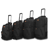 Tucci Italy Scorre 4-Piece Softside Spinner Luggage Set - Black-Designed in Italy to combine modern European style with practical, travel‑ready functionality