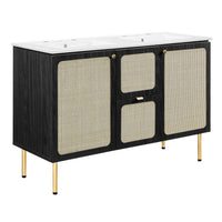 Modway Chaucer 48" Double Sink Bathroom Vanity - Black/White-MDF and Particleboard