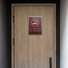 Futech No Smoking with Braille Washroom Sign - Burgundy - 2 Pack-Adhesive Application included to mount