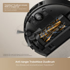 Mova E30 Pro Plus Robot Vacuum - Black-Zero Hair Tangles: Anti-tangle TroboWave DuoBrush combines TPU and bristled rubber brushes to handle both soft and hard surfaces, from carpets to cracks with precision, while hyper-conductive airflow channels hair straight in.