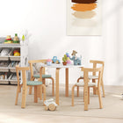 Qaba Kids Table & Chair Set, Wooden Toddler Table & Chairs Set - Green-Crafted from wood, lightweight for kids to move independently
