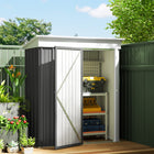 Outsunny 5' x 3' Steel Outdoor Storage Shed-Protective gloves and a tutorial video ensures smooth and easy assembly
