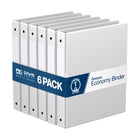 Davis Group Premium Economy Binder - Round Ring - 1" - White - 6 Pack-3 Ring Binder