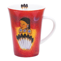 Oscardo Moon Whispers...Dance by Delree Dumont Porcelain Mug - 485ml-Indigenous Art Design - Moon Whispers...Dance by Delree Dumont, Cree artist, First Nations artwork celebrating cultural heritage and tradition