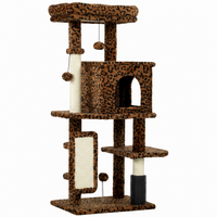 PawHut 41" Cat Tree with Scratching Posts - Cat Bed & Condo - Leopard Print-Activity play centre keeps cats entertained and active
