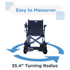Journey Air 2026 Lightweight Folding Power Wheelchair - Black-Dual brushless motors help deliver quieter and smoother operation