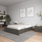Nexera James Platform Bed - Full Size - Grey Oak-Functional Bedsides: Extra-wide bedsides for style and convenience, serving as book or device surfaces