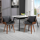 HOMCOM Dining Chairs in PU Leather for Kitchen - Black - Set of 2-Soft foam filling and PU leather for added comfort and relaxation