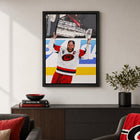 Frameworth Jordan Staal 20" H x 29" W Framed Canvas Carolina Hurricanes 2026 Stanley Cup Champions Framed Canvas - Officially Licensed NHL/NHLPA-Professionally framed in Canada: The image is printed on high-quality art canvas, professionally stretched, and presented in a premium black frame