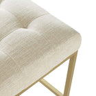 Modway Privy Gold Stainless Steel Upholstered Fabric Counter Stool - Gold/Beige-8