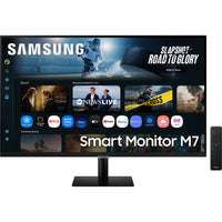 Samsung 32" Smart Monitor - LS32FM702UNXZA - Black-The 32" VA panel delivers up to 1.07 billion colours with HDR10 support providing bright highlights and deep shadows - other features include 300 nits brightness, 4 ms response time, and 3000:1 static contrast ratio
