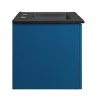 Modway Maybelle 24" Wall-Mount Bathroom Vanity - Navy/Black-Dual Soft-Close Doors
