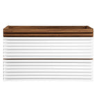 Modway Render 36" Wall-Mount Bathroom Vanity Cabinet - White/Walnut-Mid-Century Modern Vanity