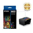 Epson 802 Ink Cartridge Combo Pack - Standard Capacity - Black/Colour CMY-Worry-free handling - smudge, fade and water resistant prints 