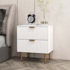HOMCOM Nightstand with 2 Drawers - White-Two spacious drawers offer ample storage for clutter-free living