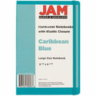 JAM Paper Hardcover Notebook with Elastic - Large Journal - 5 7/8" x 8 1/2" - Caribbean Blue - 100 Lined Sheets-Size: Large (5 7/8 x 8 1/2 inches) . Fits easily in bags, backpacks, and brief cases.