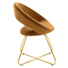 Modway Nouvelle Performance Velvet Dining Chair - Gold/Cognac - 2 Pack-Sturdy Gold Metal Frame