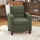 HOMCOM Modern Armchair with Seat Cushion for Living Room - Dark Green-Medium-density foam cushions provide comfortable seating 
