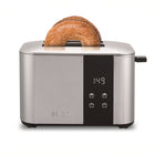 Salton Stainless Steel Digital Countdown Toaster - 2 Slice-Easy touch controls for shade, bagel, defrost and cancel
