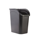 Rubbermaid Undercounter Waste Basket - 16.6" D x 10.95" W x 19" H - Black-9.4 gallon capacity wastebasket perfect for higher traffic areas or deskside waste collection