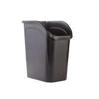 Rubbermaid Undercounter Waste Basket - 16.6" D x 10.95" W x 19" H - Black-9.4 gallon capacity wastebasket perfect for higher traffic areas or deskside waste collection