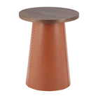 Zuo Dikis Side Table - Brown-Ash Veneer MDF round shape tabletop