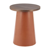 Zuo Dikis Side Table - Brown-Ash Veneer MDF round shape tabletop