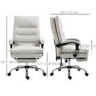 Vinsetto Executive Office Chair with Footrest and 6-Point Massage and Heat - Cream White-Adjustable seat height to fit your comfort