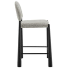 Modway Hayley Upholstered Fabric Counter Stool - Black Camel-Tapered Metal Legs with Foot Rest