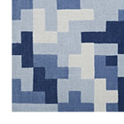 Modway Andela Interlocking Block Mosaic Area Rug - 5 ft W x 8 ft L - Multicolored Light/Dark Blue-100% Polyester Microfiber