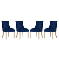 Modway Pose Performance Velvet Dining Chair - Navy - 4 Pack-Modern Accent Chair
