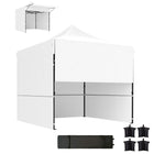 Outsunny 10 ft W x 10 ft L Pop Up Canopy Tent with Awning and Sidewalls - UPF50+-Extra awning on this pop up canopy expands the shaded area, great for family gatherings or outdoor parties