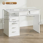 Vinsetto 43.3" Computer Desk with Storage - White-Made of melamine coated particle board for sturdiness and easy cleaning