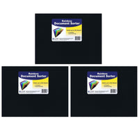 C-Line Rainbow Document Sorter - Black/Multicolor - Letter Size - 3 Pack-Convenient expanding file, features a professional, black exterior and bold, bright pockets on the inside