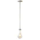 Hudson&Canal Twyla 5" Wide Pendant with Glass Shade - Brushed Nickel/Clear-Paired with a clear glass teardrop shade