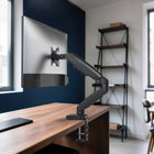 ShoppingAll Single VESA Monitor Mount with Fully Adjustable Gas Spring Arm and Office Desk Clamp - Black-8