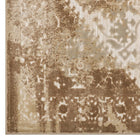 Modway Rosina Distressed Vintage Medallion Area Rug - 8 ft W x 10 ft L - Tan/Cream-Stain Resistant / Easy To Clean