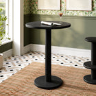 Modway Neo 31" Round Indoor/Outdoor Patio Wood Bar Table - Black-Double Lip Edge