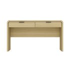 Manhattan Comfort Grace 54" Modern Desk - Natural Oak and Black-Modern Desk for Home Office and Executive Office Use