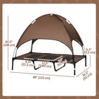 PawHut Elevated Cooling Pet Bed with Canopy for XL Dogs - Coffee-Fabric is made of high density, breathable polyester to keep heat away 
