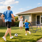 HOMCOM Rebounder Net Football Training Aid Kickback Target Play - Blue-Folding design for easy transport and storage 