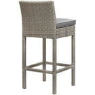 Modway Conduit Outdoor Patio Wicker Rattan Bar Stool - Light Gray Gray-Synthetic PE Rattan Weave