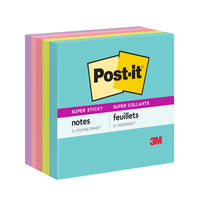 Post-it Super Sticky Notes - 3" x 3" - Supernova Neons Collection - 450 sheets - 5 Pack-Post-it Super Sticky Notes have 2X the sticking power