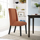 Modway Baron Fabric Dining Chair - Orange-Solid Rubberwood Legs