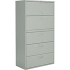 Staples Lateral File Cabinet, 5-Drawer, Grey-Accommodates letter- and legal-size files