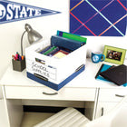 Bankers Box R-Kive Heavy-Duty Letter/Legal Storage Box - White/Blue - 12 Pack-Reinforced tear-resistant hand holes make box comfortable to carry