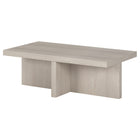 Hudson&Canal Elna 44"W Rectangular Coffee Table - Alder White-Tabletop features a weight capacity of 50 lbs