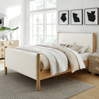 Modway Maven Full Size Boucle Upholstered Platform Bed - Feather Oak-Kiln-Dried Wood