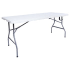 TygerClaw 6 ft. Heavy Duty Folding Table with Carry Handle-Compact bi fold design shrinks to 3.1 inches thin for tight storage